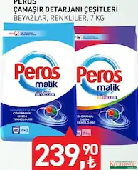 PEROS ÇAMAŞIR DETERJANI ÇEŞİTLERİ 7 KG fiyat ve kampanya bilgisi